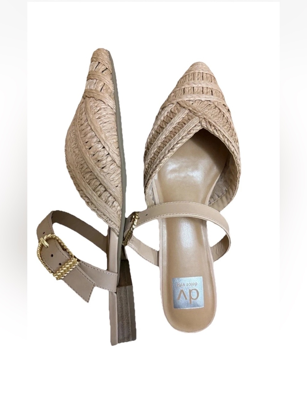 Dolce Vita Blush Woven Pointed Mules size 9.5